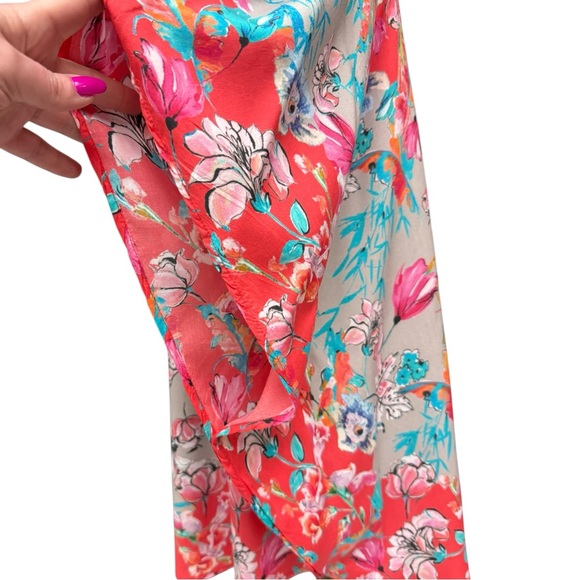 Tolani Collection Floral Boho Tunic Kimono Top LP Pink Blue Modal - Picture 9 of 12